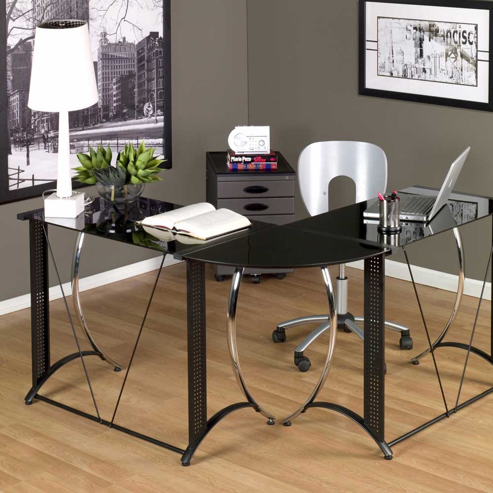 Small Glass Desk for Small Home Office Space
